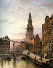 Amsterdam Canvas Paintings - The Zuider Kerk at Dusk, Amsterdam